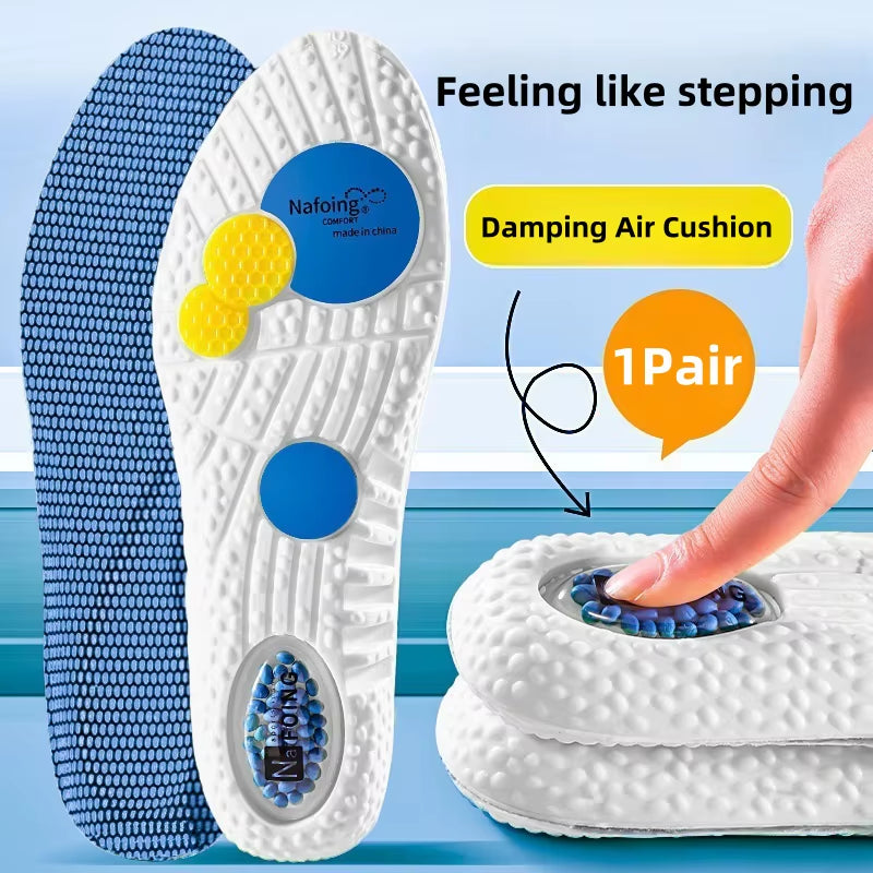 Sport Shock Absorption Insoles Green EVA Air Cushion Breathable Arch Support Orthopedic Shoes Pad Men Women Feet Care Insoles