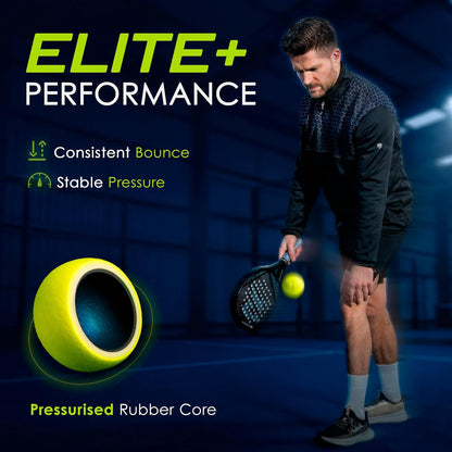 Elite Padel Balls - Standard or Pace - FIP Approved, 3 to 120 Balls