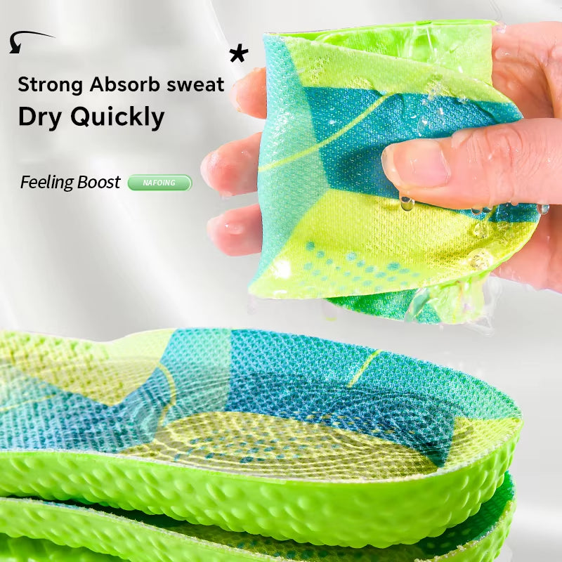 Sport Shock Absorption Insoles Green EVA Air Cushion Breathable Arch Support Orthopedic Shoes Pad Men Women Feet Care Insoles