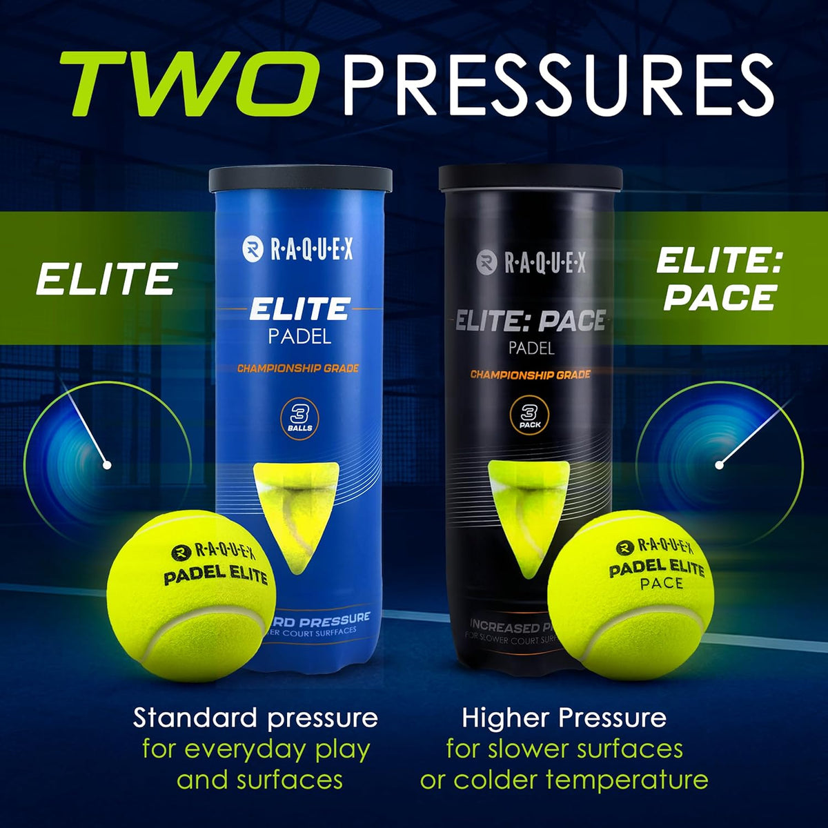Elite Padel Balls - Standard or Pace - FIP Approved, 3 to 120 Balls